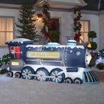 Load image into Gallery viewer, Gemmy Christmas Airblown Inflatable Polar Express Train Colossal WB, 4 ft Tall, Blue
