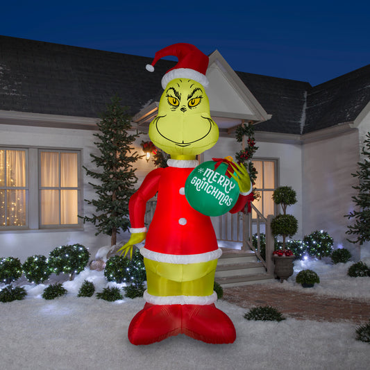 11-Ft Grinch with Ornament Giant Christmas Inflatable lifestyle