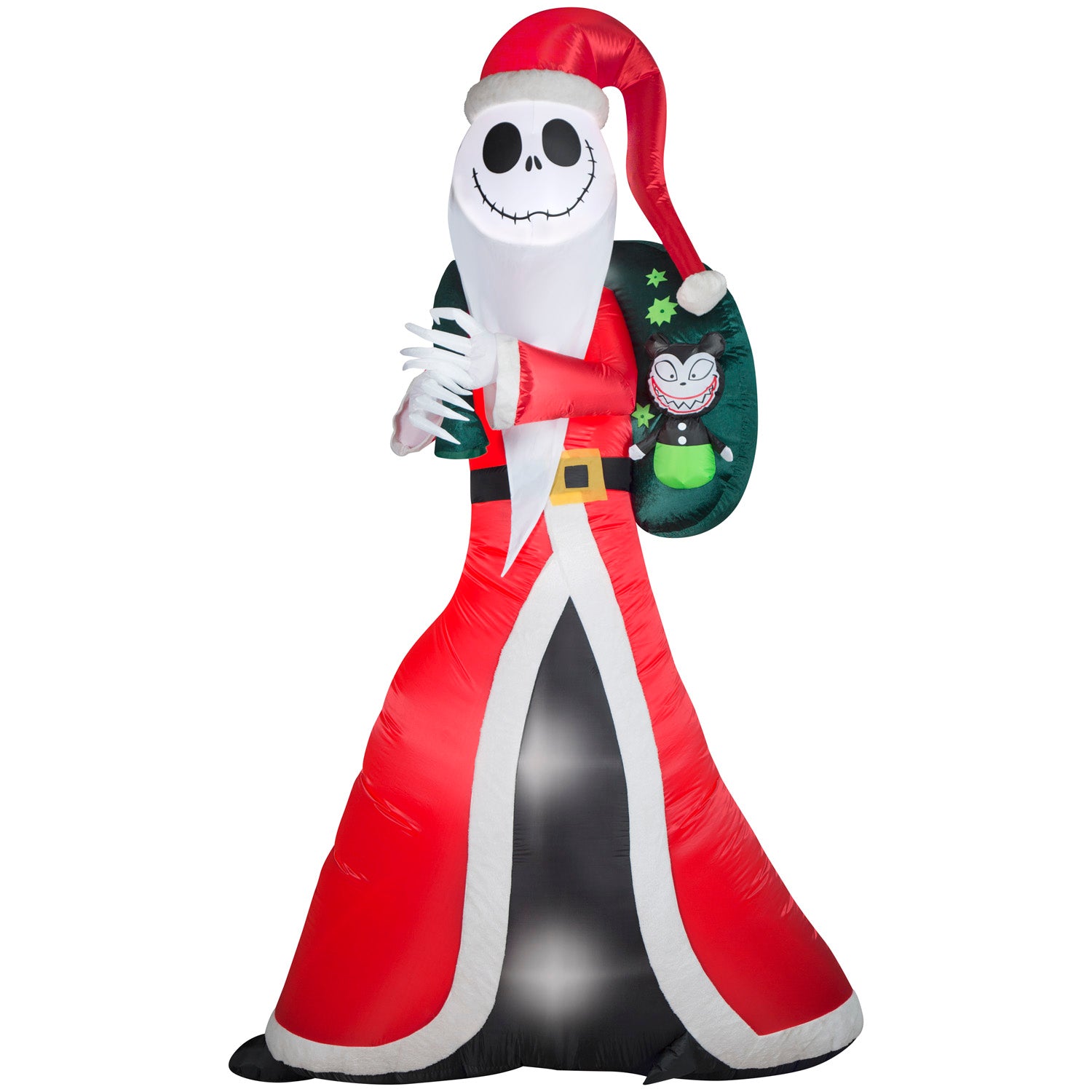 Gemmy Giant Christmas Inflatable Jack Skellington as Sandy Claws, 10 ft Tall, Multi