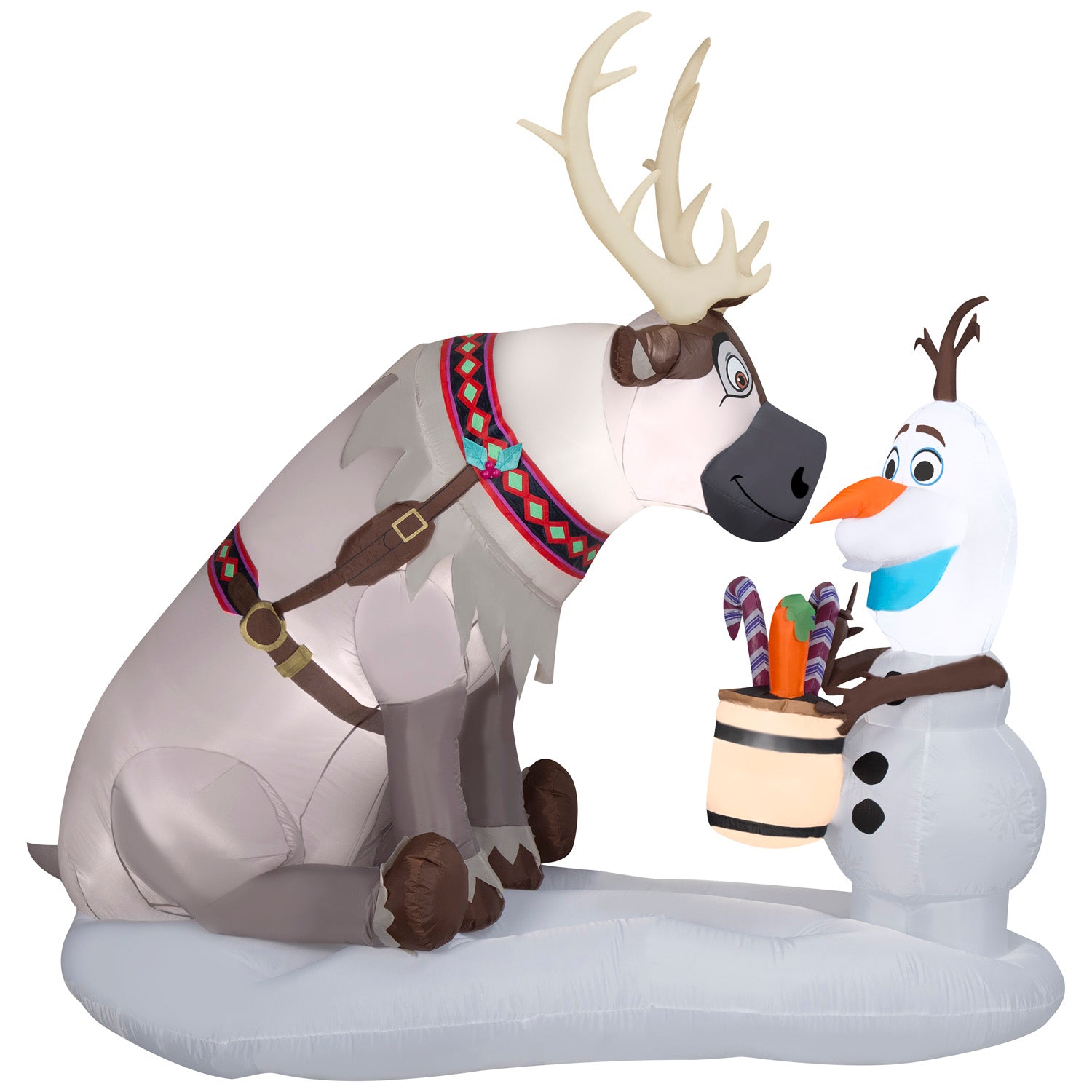 Gemmy Christmas Inflatable Olaf and Sven Scene, 7 ft Tall, Multi