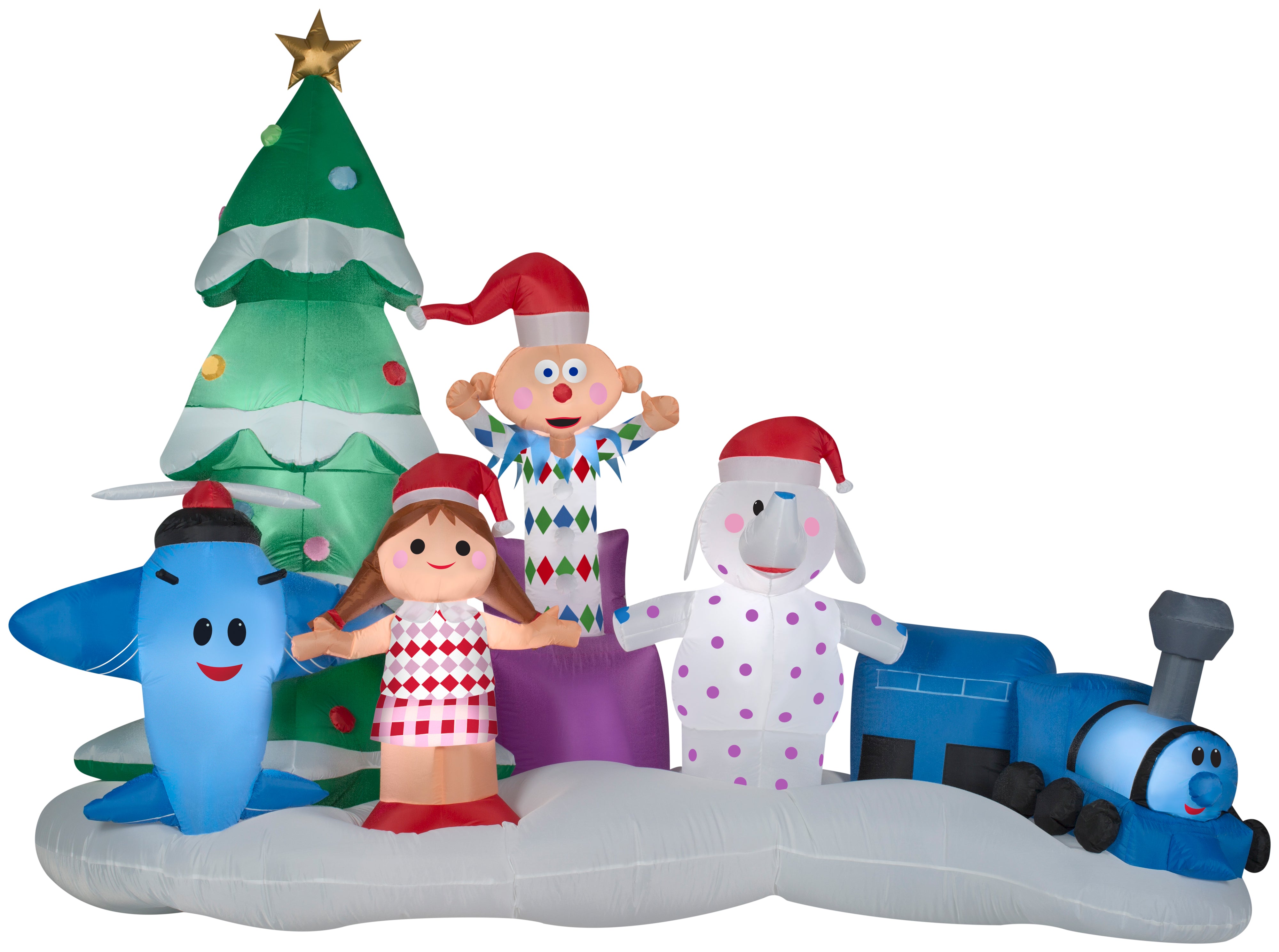 Gemmy Christmas Airblown Inflatable Misfit Toys Scene Rudolph , 7 ft Tall, Multi