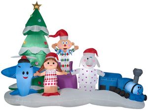 Gemmy Christmas Airblown Inflatable Misfit Toys Scene Rudolph , 7 ft Tall, Multi