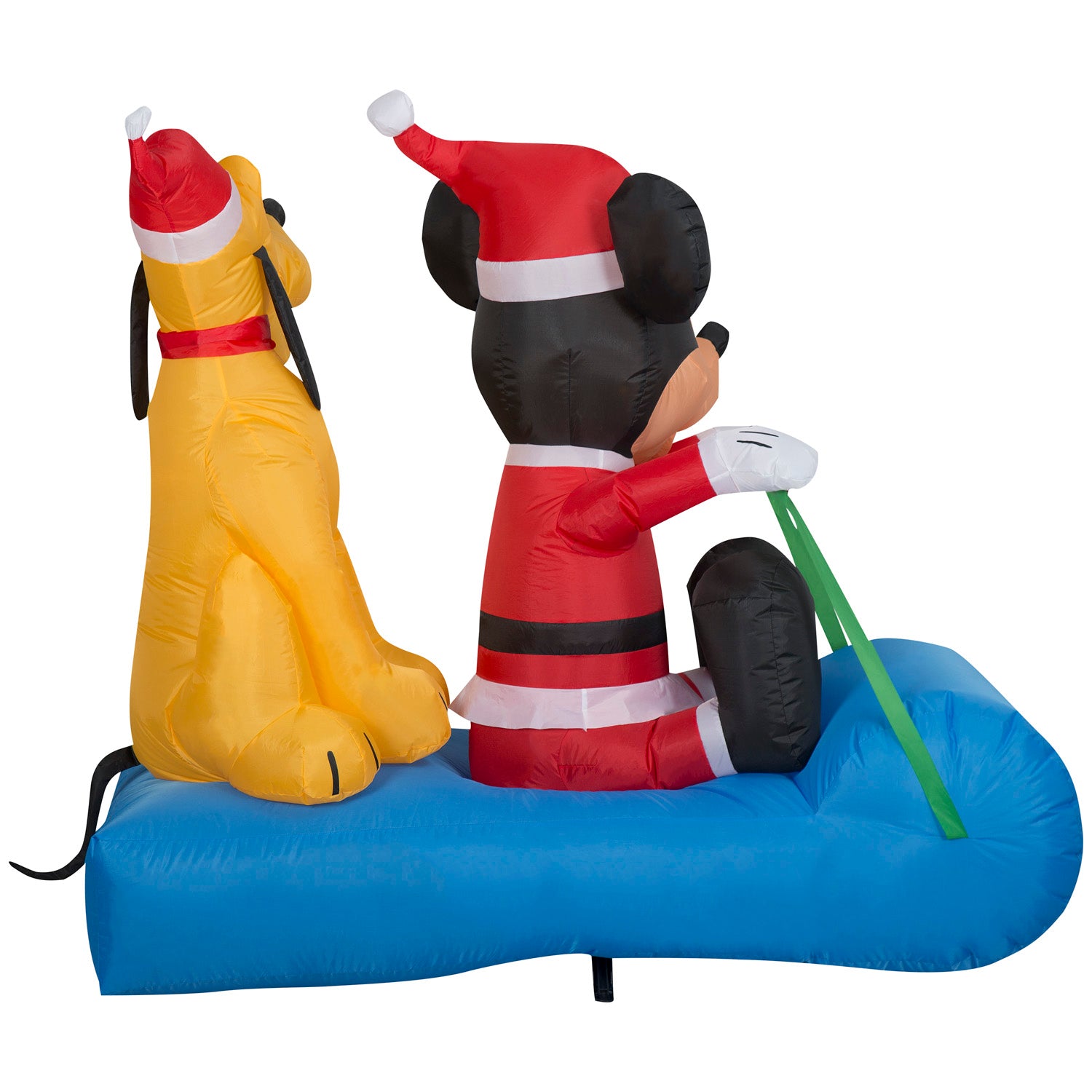 Gemmy Christmas Inflatable Mickey Mouse and Pluto on Sled, 4.5 ft Tall, Multi