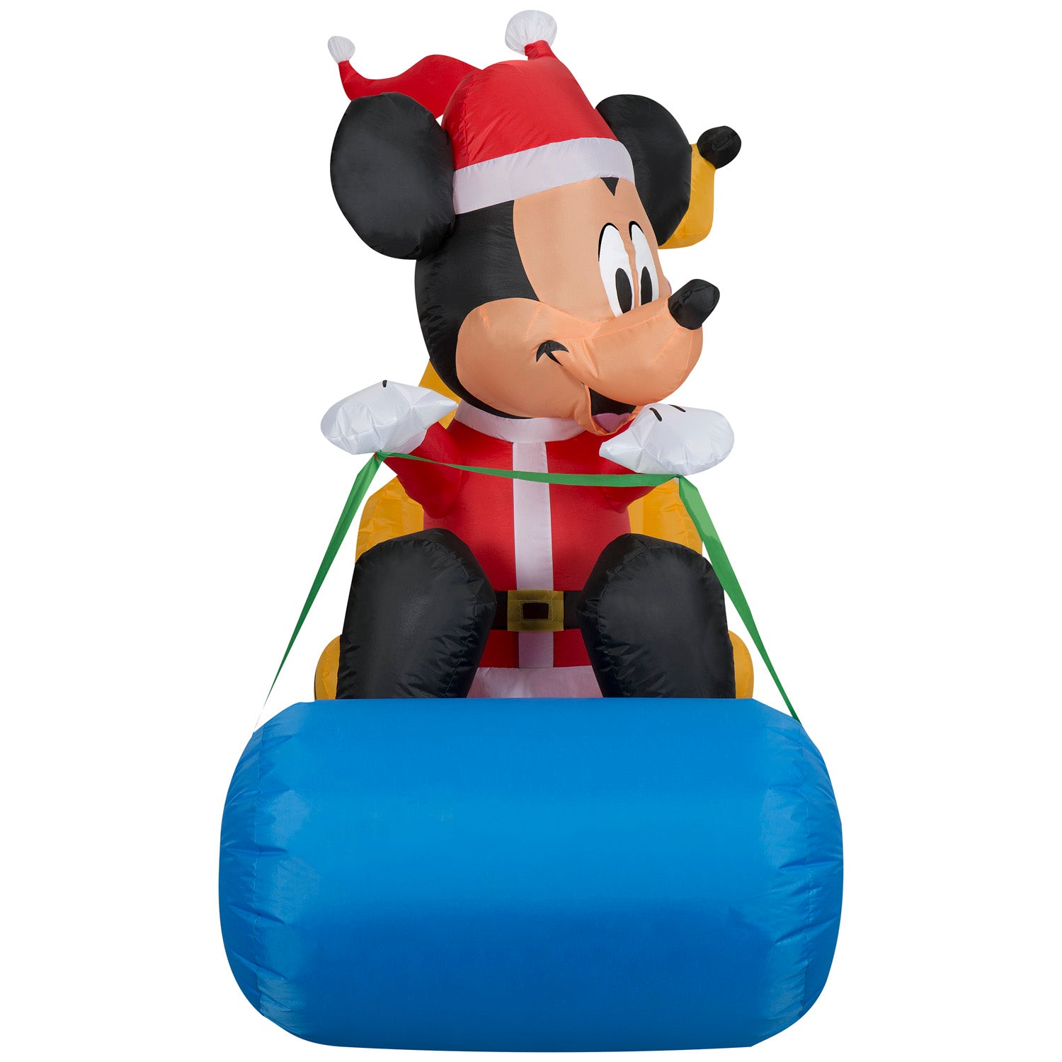 Gemmy Christmas Inflatable Mickey Mouse and Pluto on Sled, 4.5 ft Tall, Multi