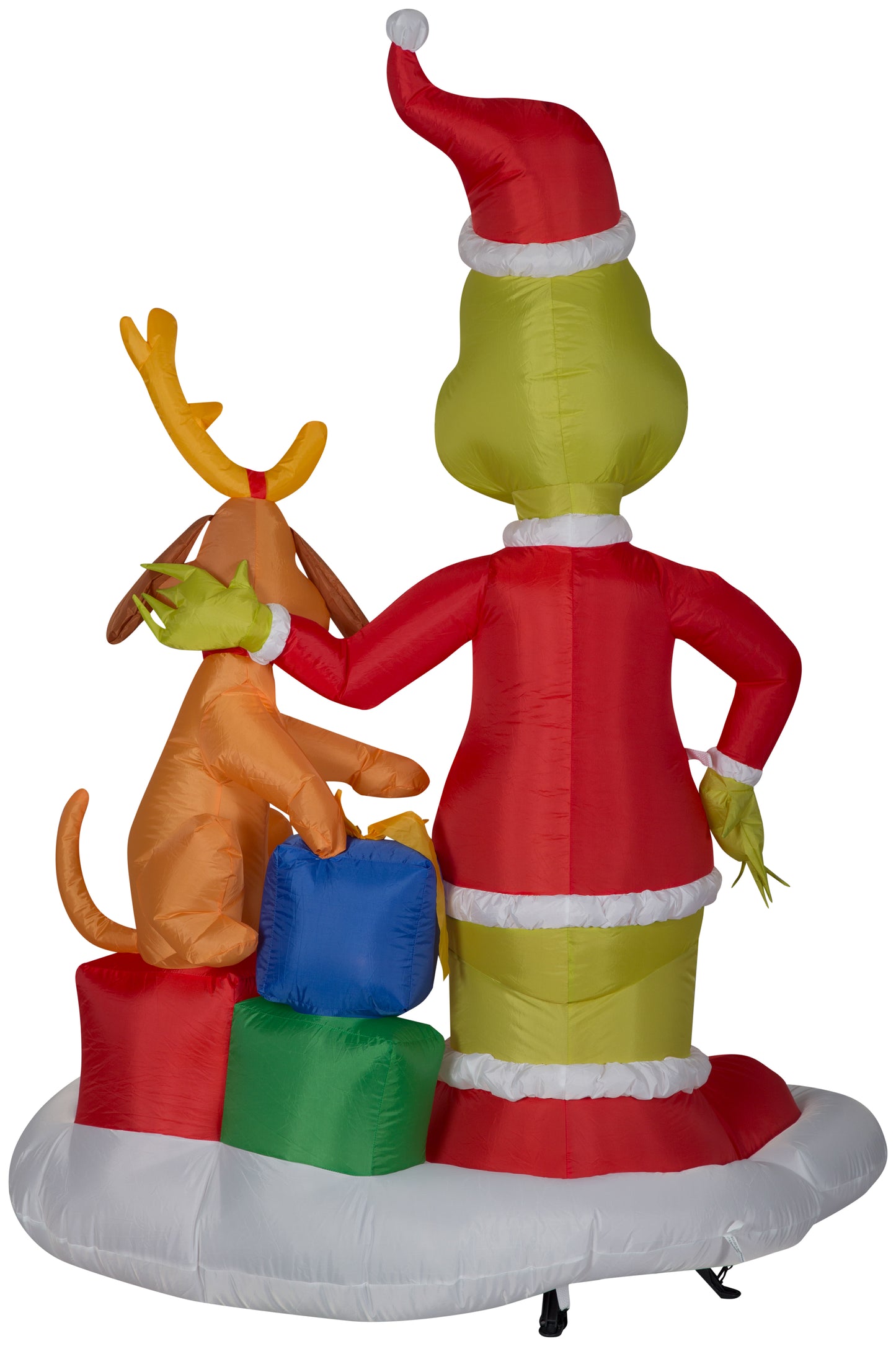6-Ft Grinch and Max with Presents Scene Christmas Inflatable image 4