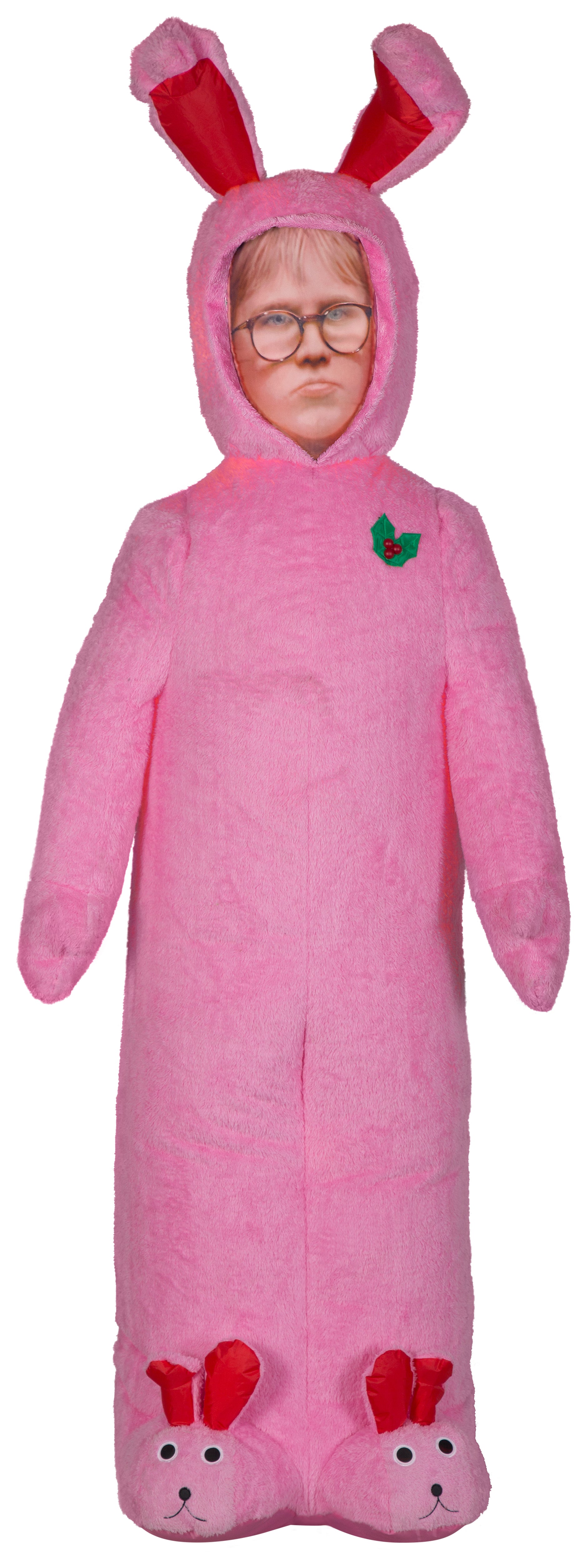 Photorealistic Inflatable Mixed Media Ralphie w/Pink FuzzyPlush Bunny Suit WB, 6 ft Tall