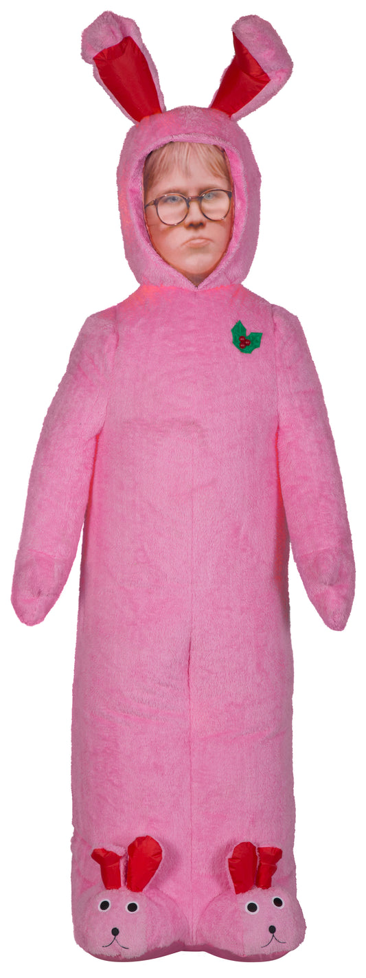 Photorealistic Inflatable Mixed Media Ralphie w/Pink FuzzyPlush Bunny Suit WB, 6 ft Tall