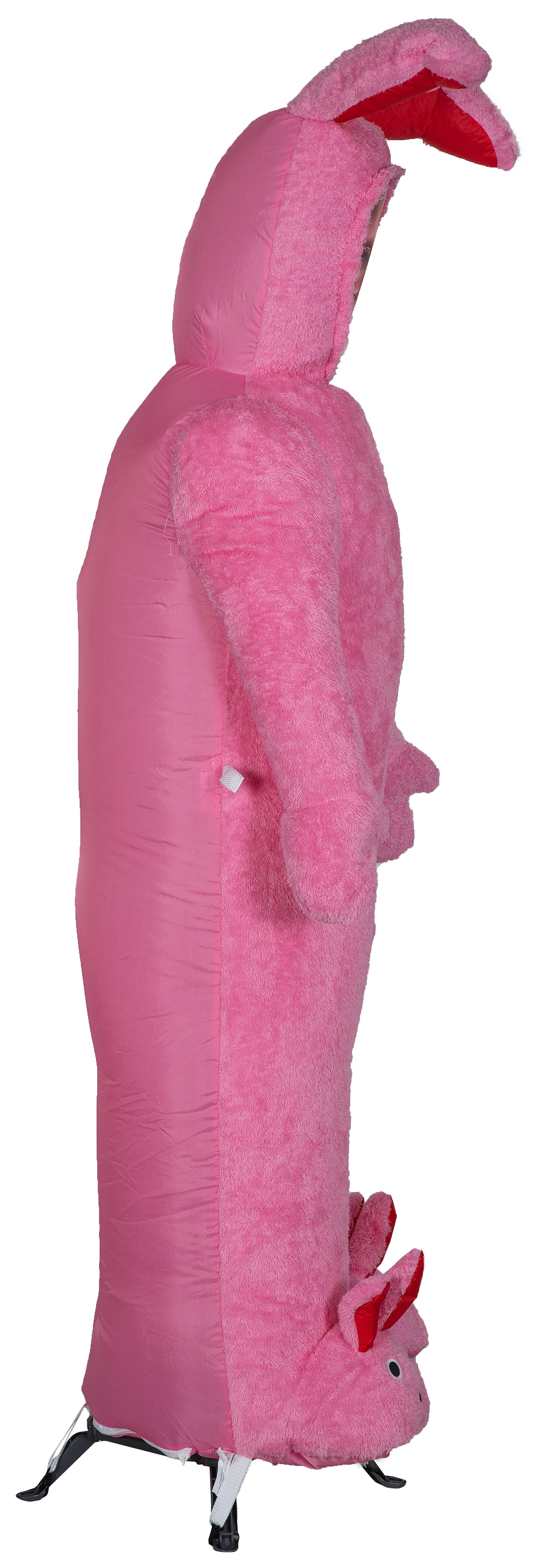 Gemmy Photorealistic Airblown Inflatable Mixed Media Ralphie w/Pink FuzzyPlush Bunny Suit WB, 6 ft Tall