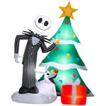 Load image into Gallery viewer, Gemmy Airblown Disney Jack and Zero Decorating Christmas Tree Christmas Inflatable, 6-Ft, LED Yard Decor
