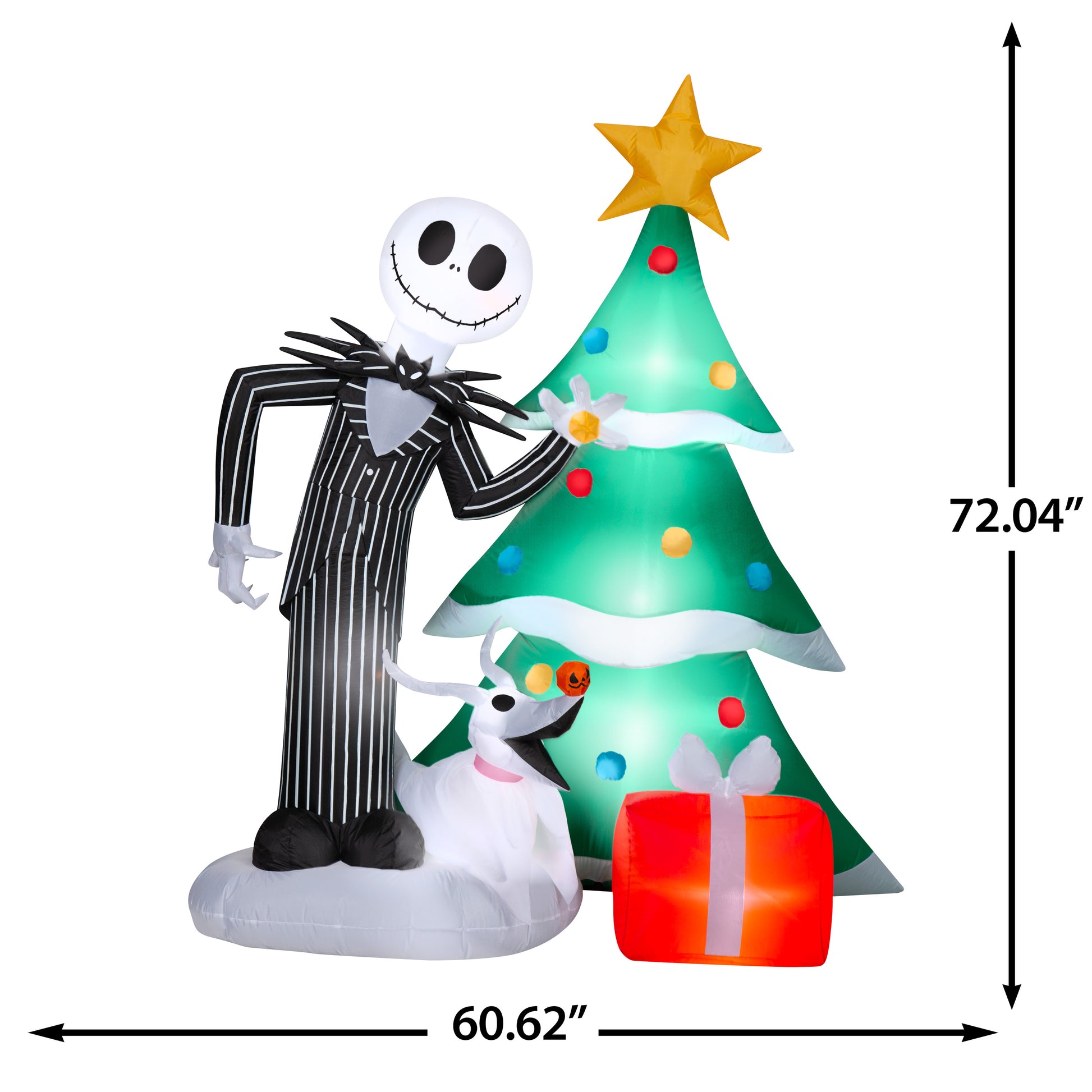 6-Ft Disney Jack and Zero Decorating Christmas Tree Inflatable dimensions