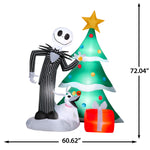 Load image into Gallery viewer, Gemmy Airblown Disney Jack and Zero Decorating Christmas Tree Christmas Inflatable, 6-Ft, LED Yard Decor
