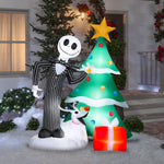 Load image into Gallery viewer, Gemmy Airblown Disney Jack and Zero Decorating Christmas Tree Christmas Inflatable, 6-Ft, LED Yard Decor
