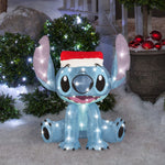 Load image into Gallery viewer, Gemmy 3D Holiday Lighted Tinsel Sculpture Stitch w/Santa Hat 28&quot; Disney, Multicolored
