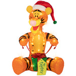 Load image into Gallery viewer, Gemmy Disney Tigger with Present Tinsel Yard Sculpture, 28-Inch, Pre-Lit LED Christmas Decor

