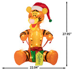 Load image into Gallery viewer, Gemmy Disney Tigger with Present Tinsel Yard Sculpture, 28-Inch, Pre-Lit LED Christmas Decor
