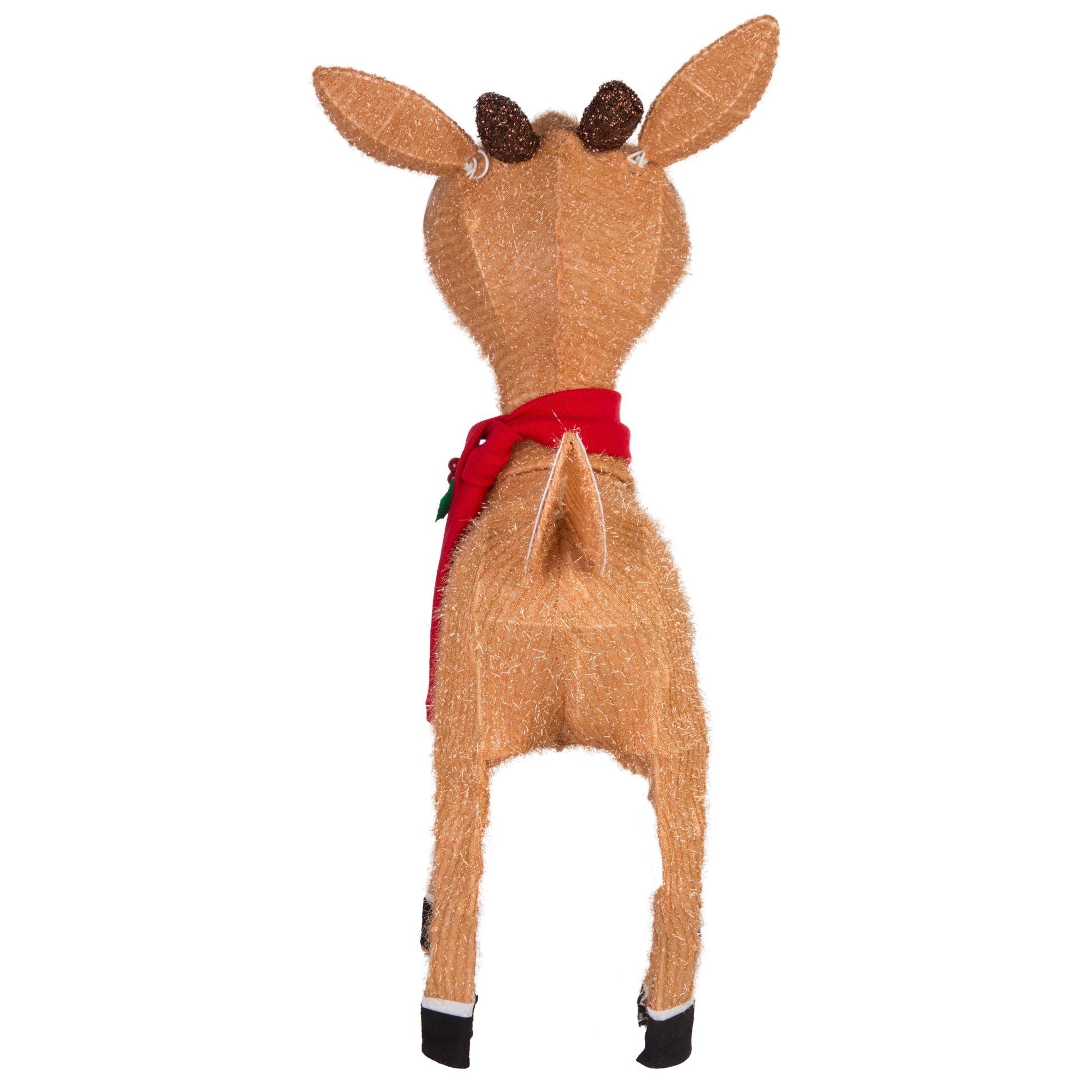 28-Inch Rudolph Tinsel Sculpture with Red Scarf image 4
