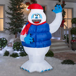 Load image into Gallery viewer, Gemmy Christmas Inflatable Bumble in Blue Puffer Vest, 6.5 ft Tall, Multi
