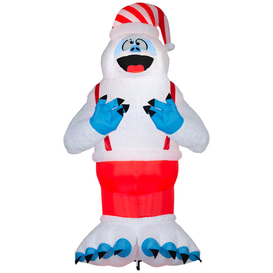 Giant Christmas Inflatable Plush Bumble in Santa Hat and Suspenders, 11 ft Tall