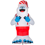 Load image into Gallery viewer, Gemmy Giant Christmas Inflatable Plush Bumble in Santa Hat and Suspenders, 11 ft Tall, Multi
