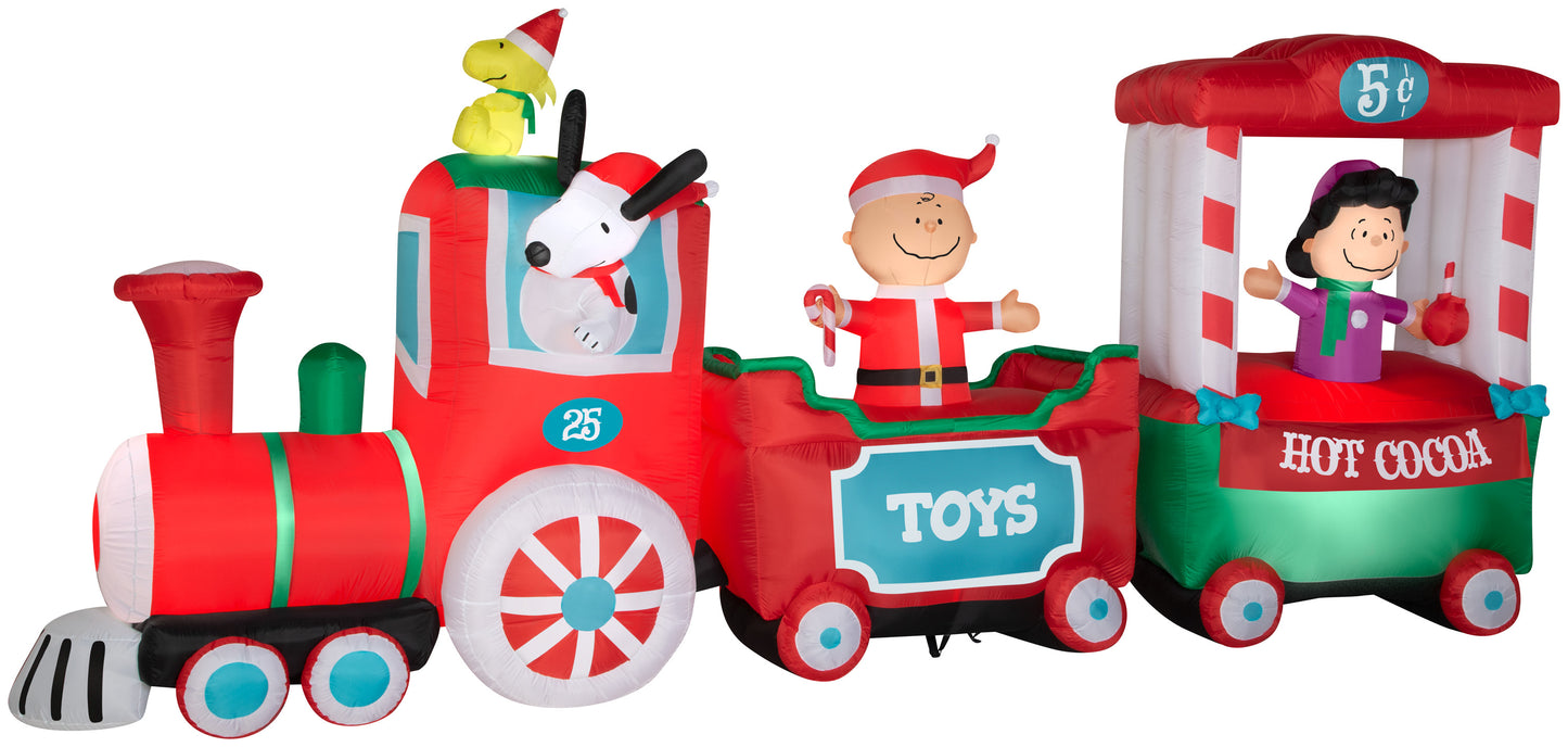 Christmas Inflatable Peanuts Train Scene, 7.5 ft Tall