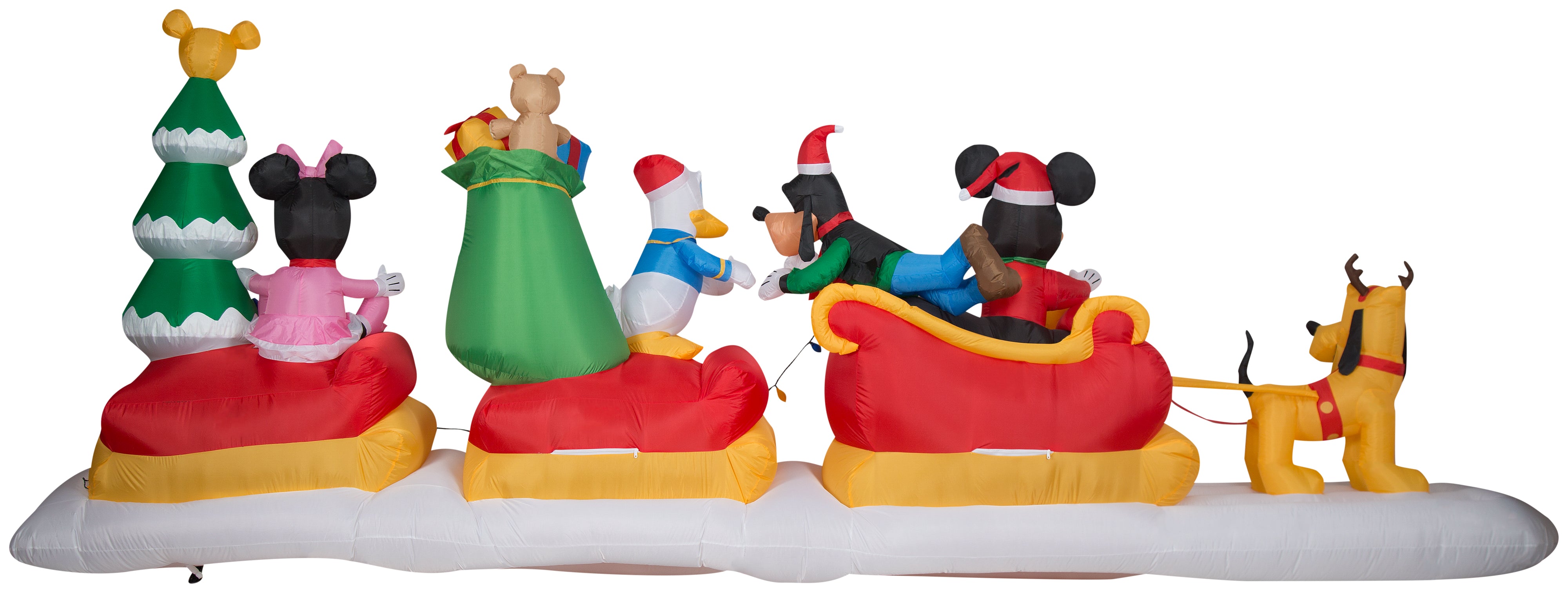 Gemmy Animated Christmas Airblown Inflatable Mickey and Friends Sleigh Scene Disney, 6 ft Tall