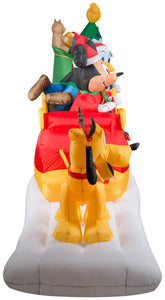 Gemmy Animated Christmas Airblown Inflatable Mickey and Friends Sleigh Scene Disney, 6 ft Tall