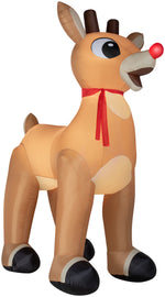 Load image into Gallery viewer, Gemmy Christmas Airblown Inflatable Standing Rudolph w/Scarf Colossal Rudolph,  Tall, Brown
