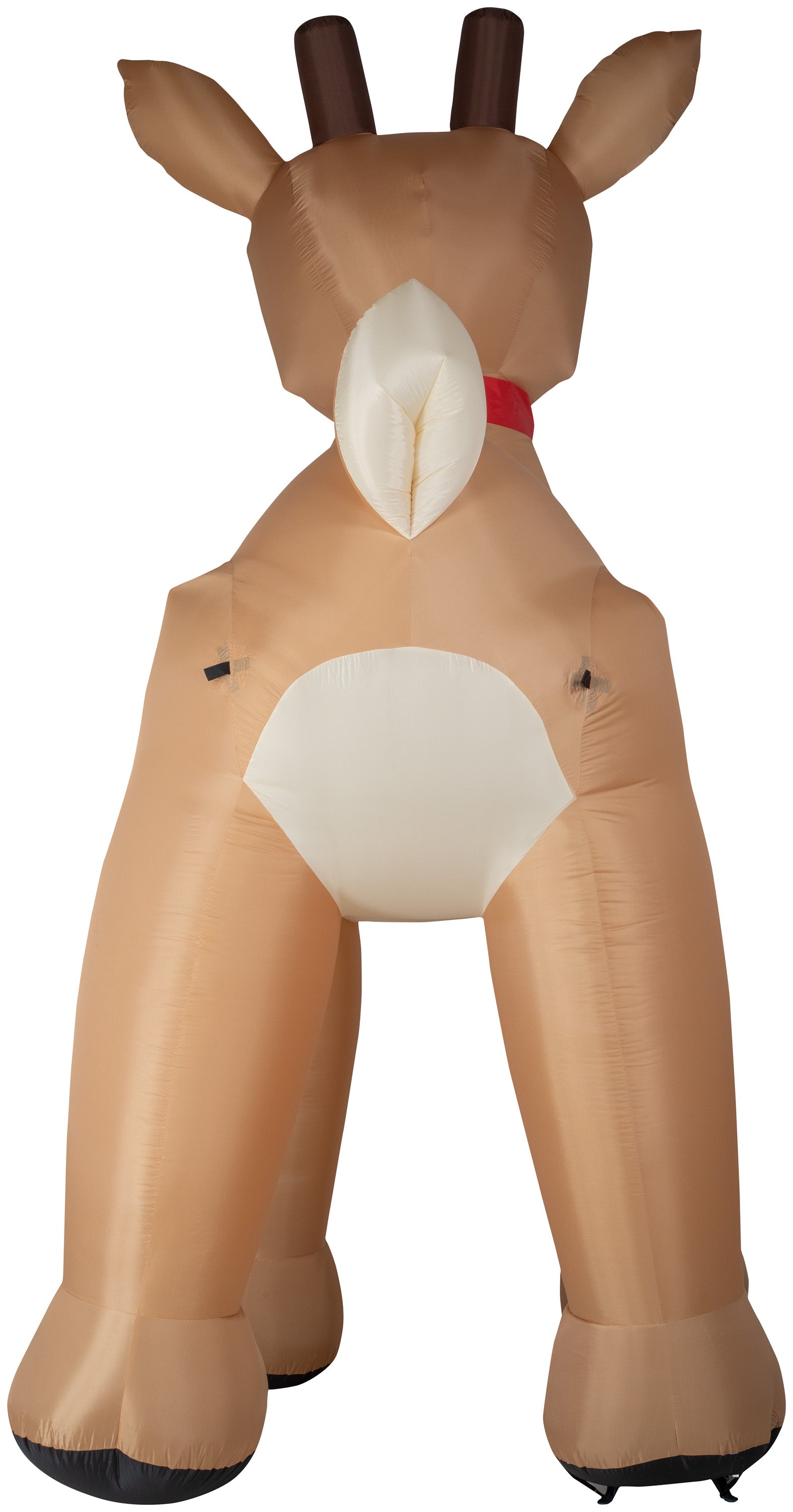 Gemmy Christmas Airblown Inflatable Standing Rudolph w/Scarf Colossal Rudolph,  Tall, Brown