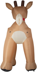 Load image into Gallery viewer, Gemmy Christmas Airblown Inflatable Standing Rudolph w/Scarf Colossal Rudolph,  Tall, Brown

