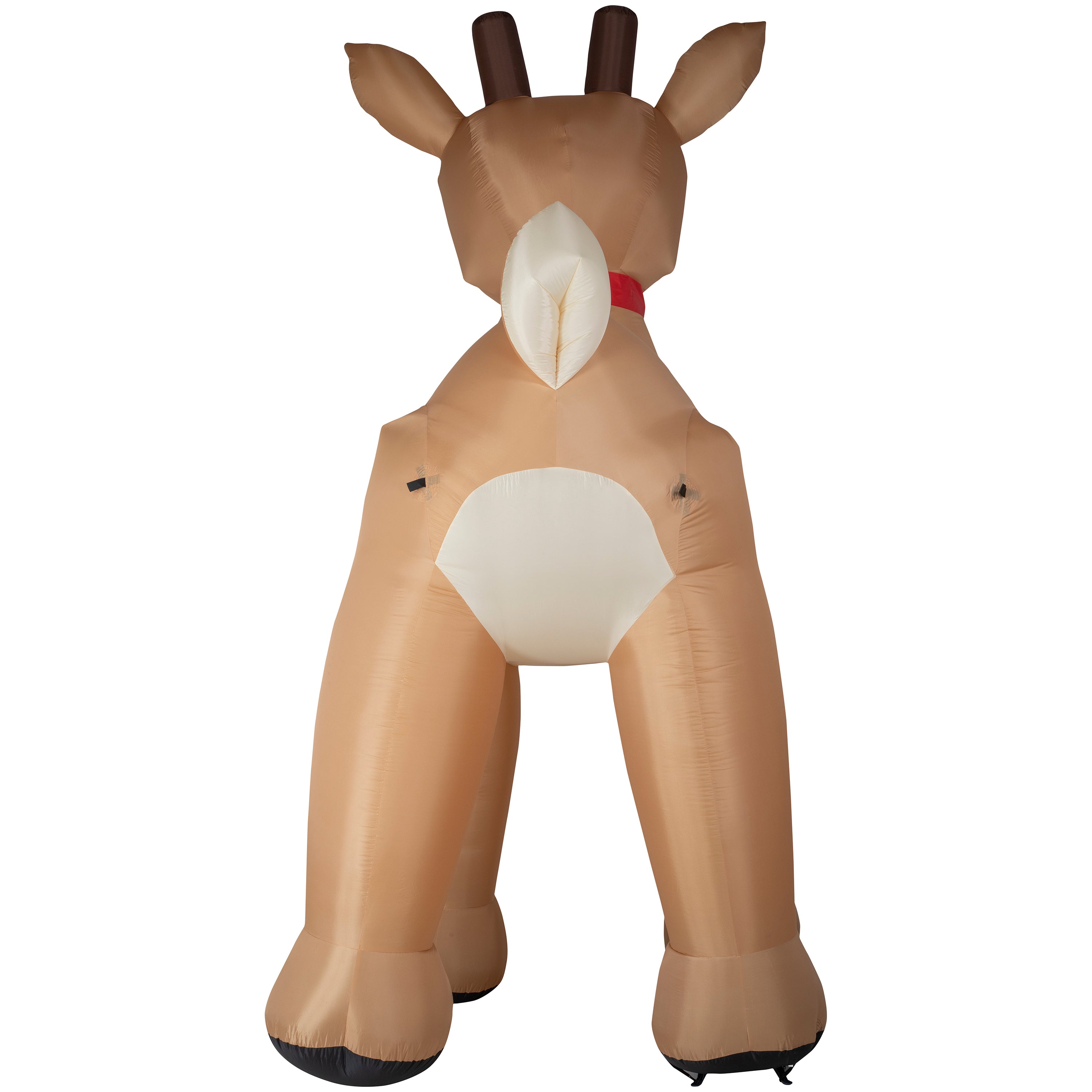 Gemmy Christmas Airblown Inflatable Standing Rudolph w/Scarf Colossal Rudolph,  Tall, Brown