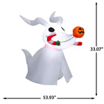 Load image into Gallery viewer, Gemmy Airblown Disney Stylized Zero with Candy Cane Christmas Inflatable, 3-Ft, LED Yard Decor
