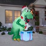 Load image into Gallery viewer, Gemmy Christmas Airblown Inflatable T Rex, 7.5 ft Tall, green

