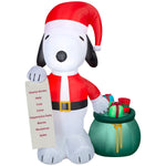 Load image into Gallery viewer, Gemmy Airblown Peanuts Snoopy with List and Gift Sack Christmas Inflatable, 6.5-Ft, LED Yard Decor
