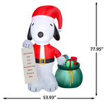 Load image into Gallery viewer, Gemmy Airblown Peanuts Snoopy with List and Gift Sack Christmas Inflatable, 6.5-Ft, LED Yard Decor
