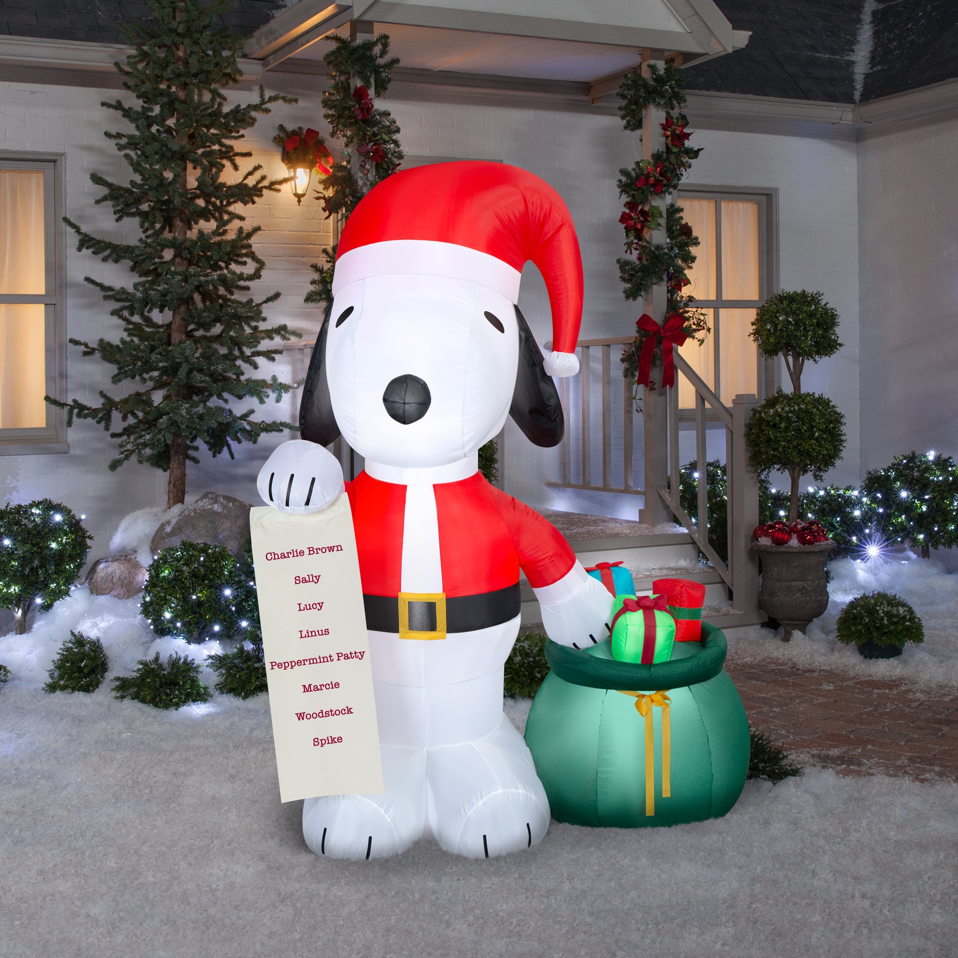 6.5-Ft Peanuts Snoopy with List and Gift Sack Christmas Inflatable lifestyle