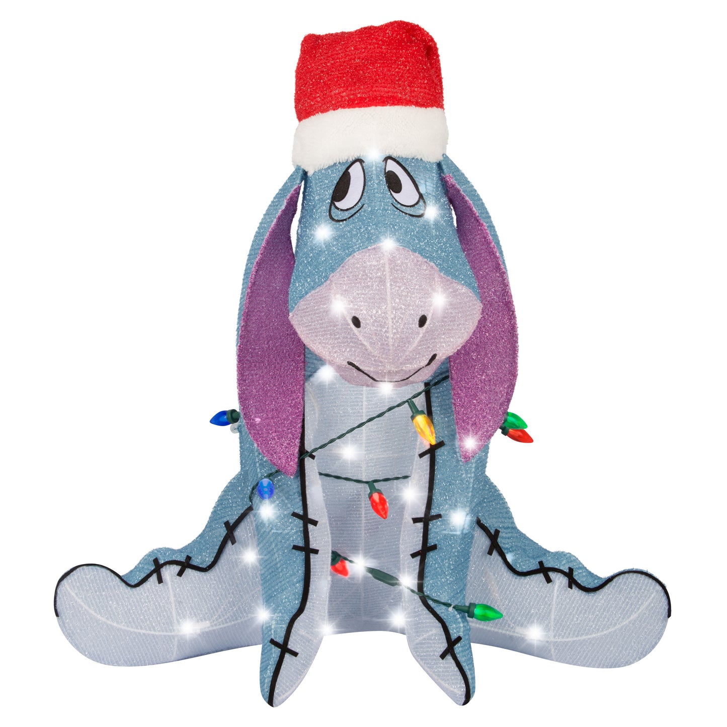 3D Holiday Lighted Tinsel Sculpture Eeyore 28" Disney