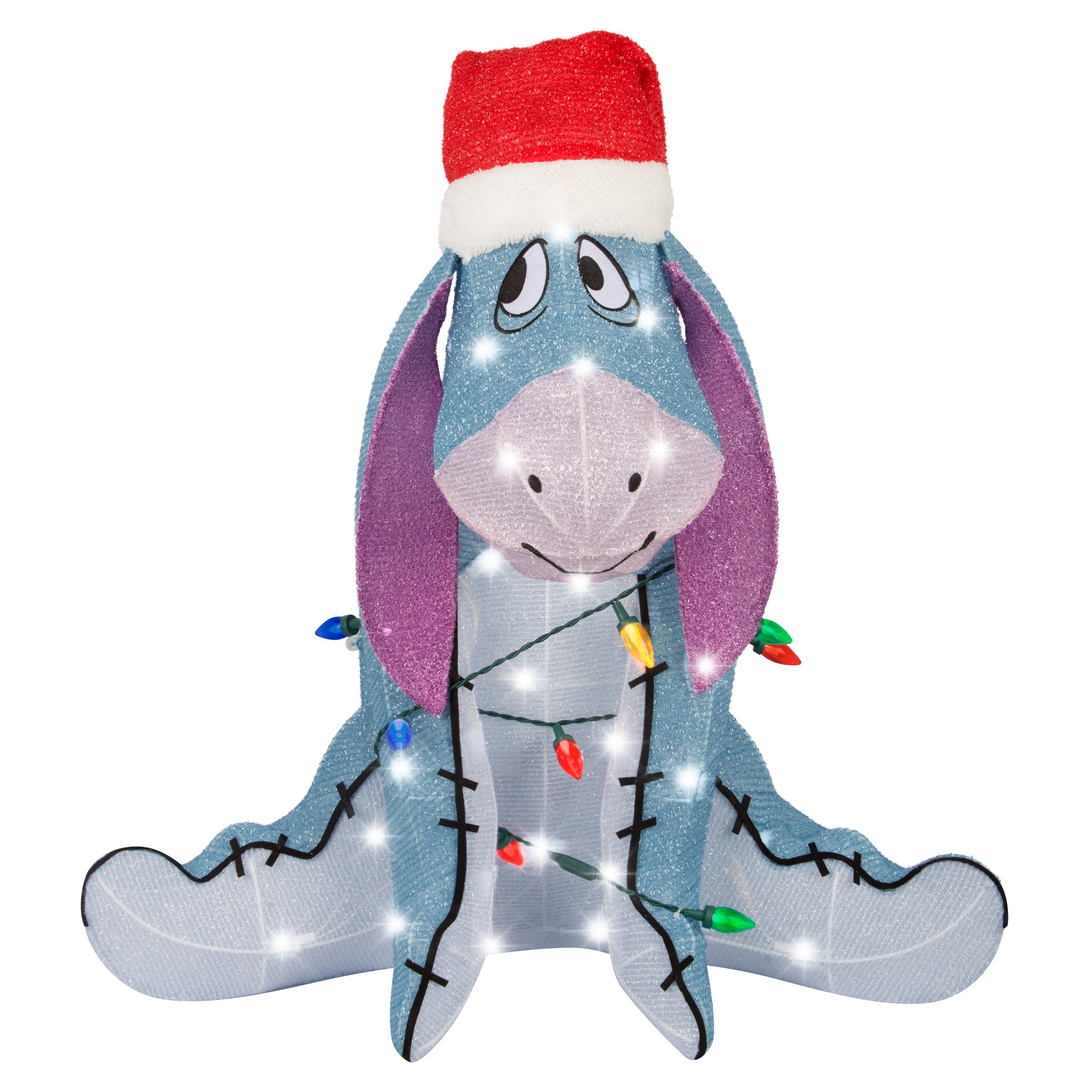 3D Holiday Lighted Tinsel Sculpture Eeyore 28" Disney