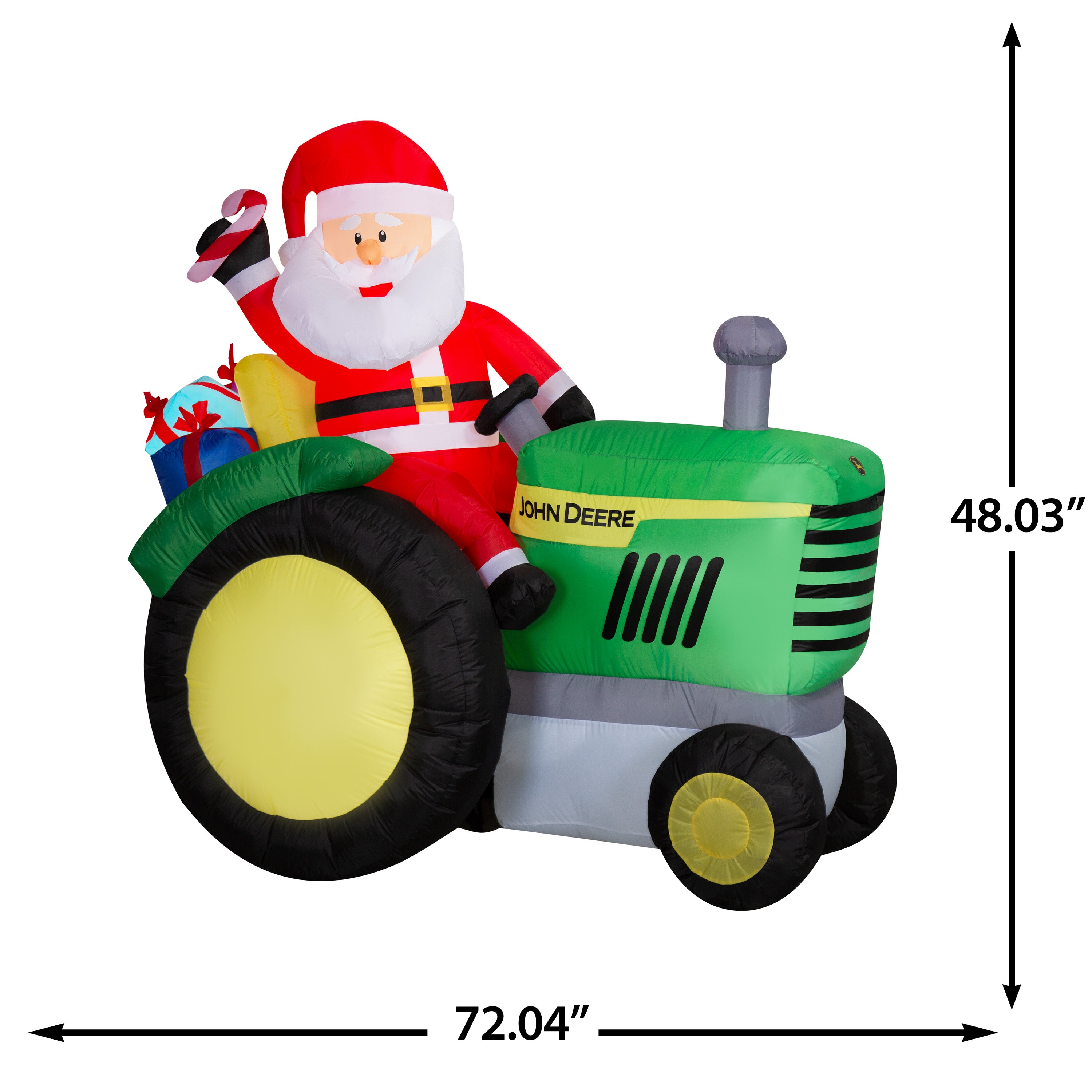 Gemmy Christmas Airblown Inflatable John Deere Tractor w/Santa Scene Deere, 5.5 ft Tall