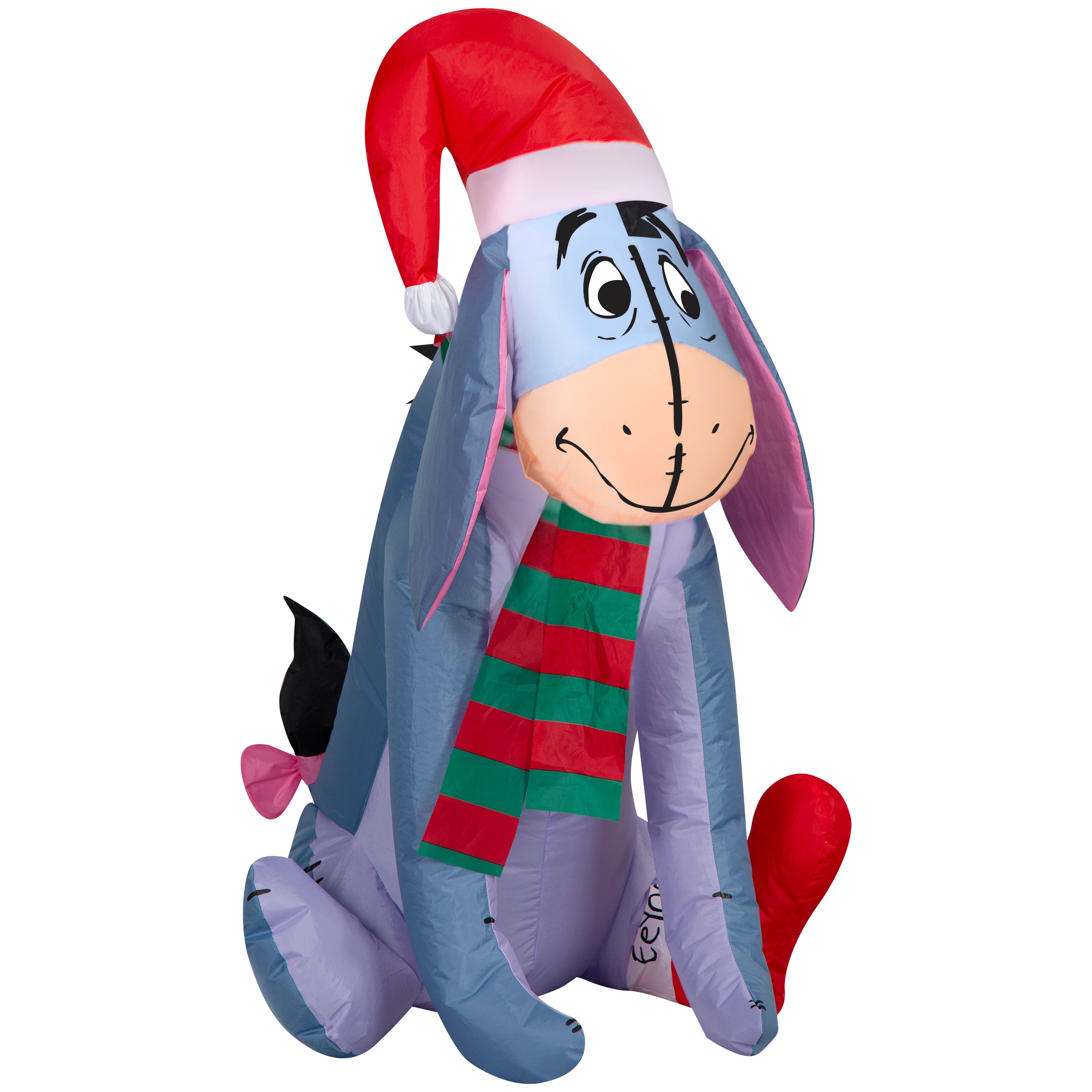 Gemmy Christmas Inflatable Eeyore in Santa Hat, 3.5 ft Tall, Multi