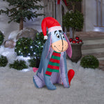 Load image into Gallery viewer, Gemmy Christmas Inflatable Eeyore in Santa Hat, 3.5 ft Tall, Multi
