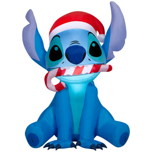 Gemmy Christmas Inflatable Stitch in Santa Hat, 3 ft Tall, Multi