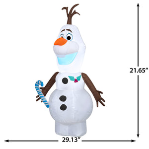 Gemmy Christmas Airblown Inflatable Olaf Disney , 4 ft Tall, Multicolored