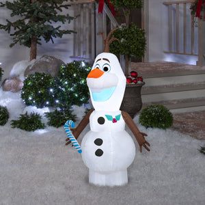 Gemmy Christmas Airblown Inflatable Olaf Disney , 4 ft Tall, Multicolored