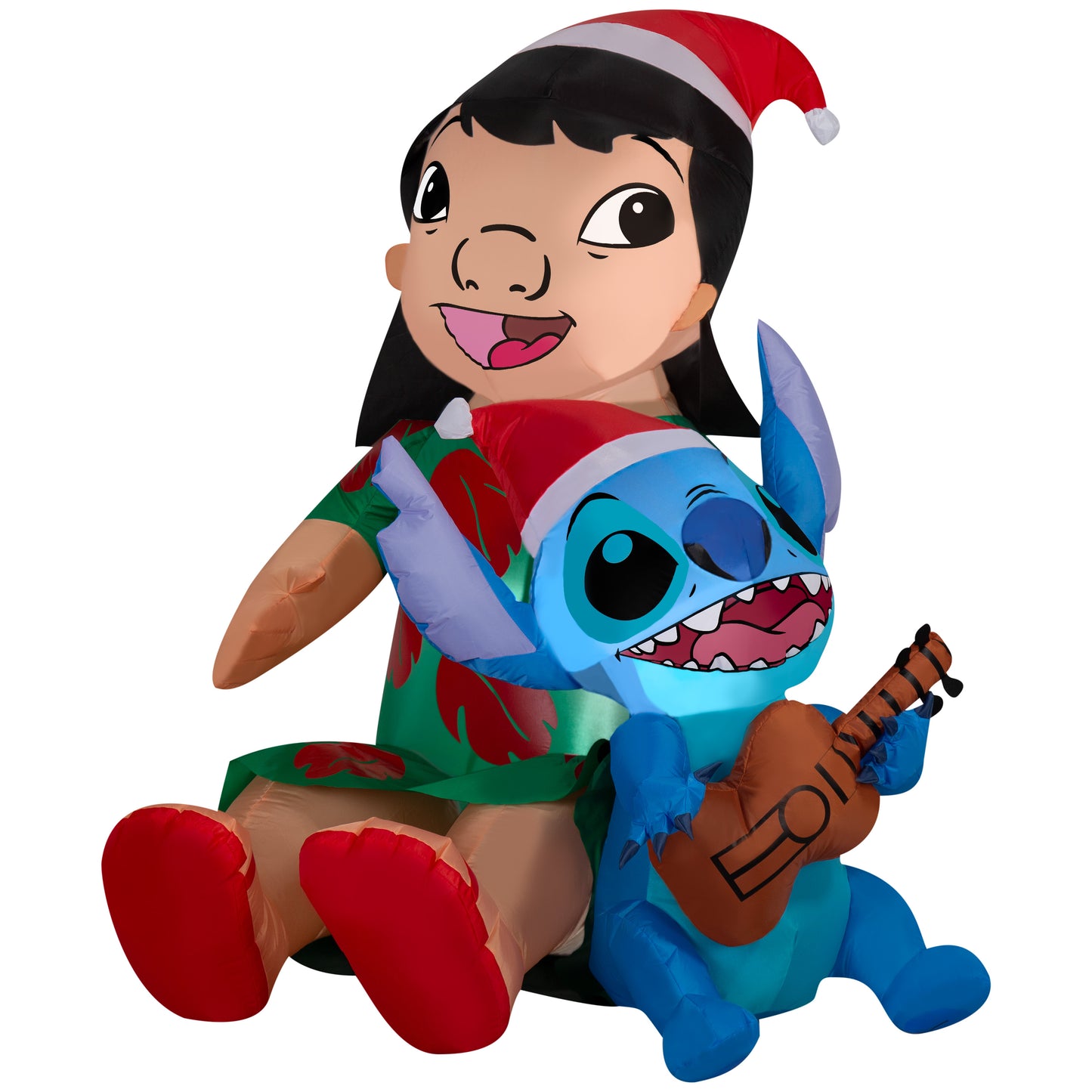 4-Ft Lilo and Stitch in Santa Hats Christmas Inflatable
