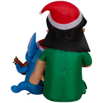 Load image into Gallery viewer, Gemmy Christmas Inflatable Lilo and Stitch in Santa Hats, 4 ft Tall, Multi
