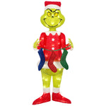 Load image into Gallery viewer, Gemmy 3D Holiday Lighted Tinsel Sculpture The Grinch w/Stockings 4ft Dr. Seuss , Multicolored
