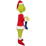 Load image into Gallery viewer, Gemmy 3D Holiday Lighted Tinsel Sculpture The Grinch w/Stockings 4ft Dr. Seuss , Multicolored
