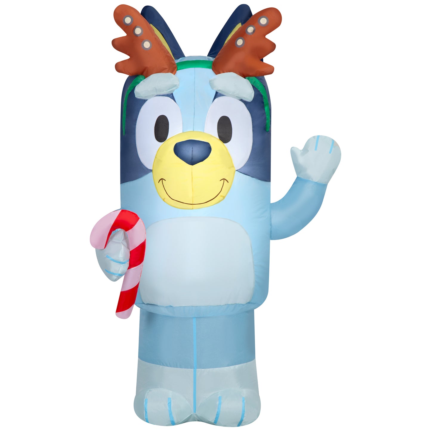 3.5-Ft Bluey with Antlers Holding Candy Cane Christmas Inflatable