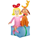 Load image into Gallery viewer, Gemmy Airblown Dr. Seuss Cindy Lou Who and Max Present Scene Christmas Inflatable, 4-Ft, Animated LED Yard Decor
