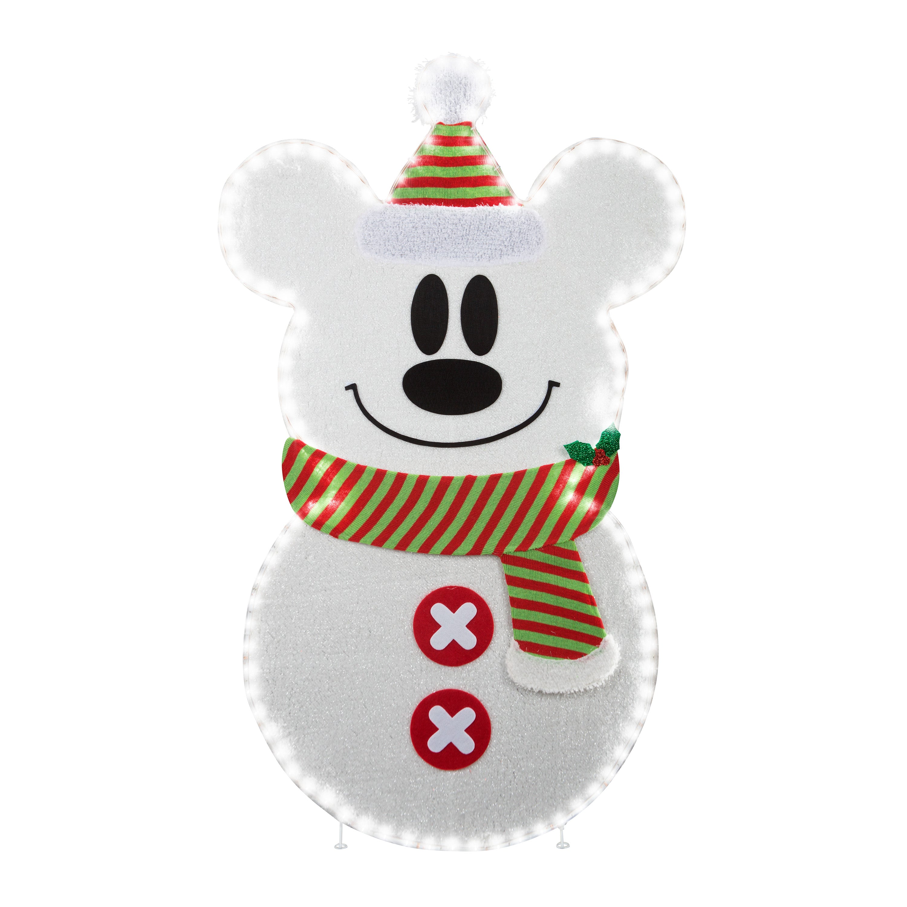 Gemmy Holiday Flat Tastics Mickey Stylized Snowman 45" Disney, Multicolored